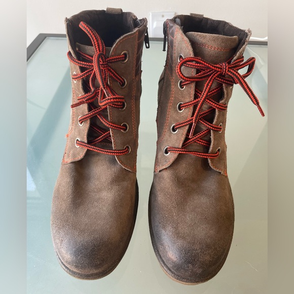 Joseph Seibel Brown Leather Ankle Boots / Wedge Booties - Size 10 US/ 40 EU 🌲 - Picture 4 of 14